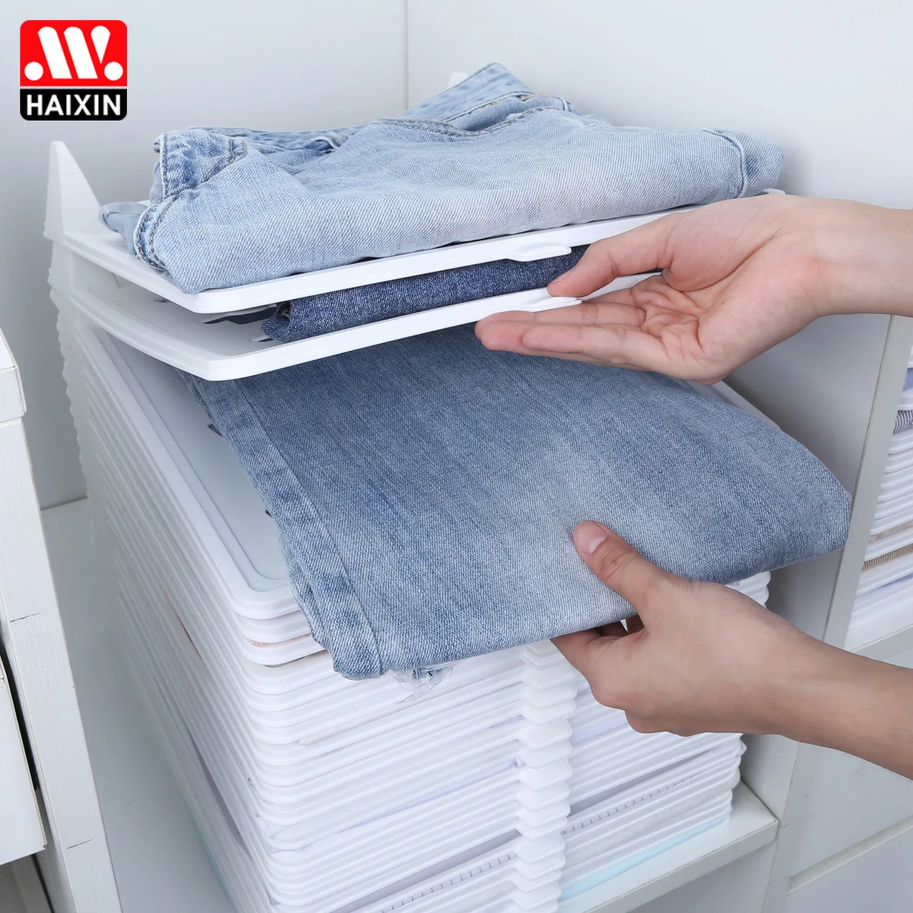 

Wardrobe Fold Garment Board Layered Partition T-shirt Shirt Wardrobe Anti-Wrinkle Sweater zhe yi ban Clothes Organizing 15 Only-