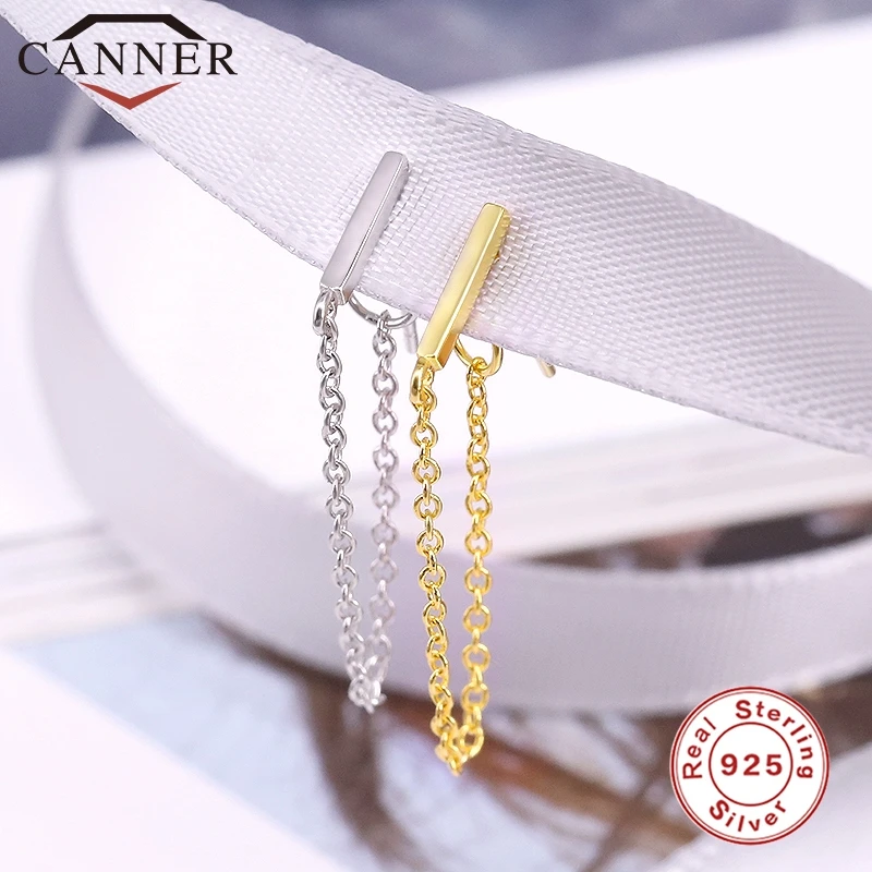 1pcs Gold Silver Color Lightning/Snake Chain Stud Earrings for Women 925 Sterling Silver Tassel Earrings Fashion Jewelry