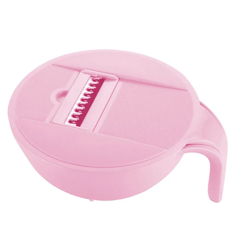 pink Многофункциональный Нож для овощей кухонный терка из нержавеющей стали круглый мандолиновый слайсер картофельный резак для моркови Кухонные гаджеты - Цвет: pink