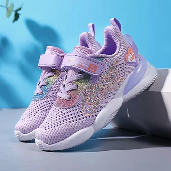 

Casual Shoes For Kids Sneakers Breathable Mesh Soft Fashion Children Running Shoes Girls Pink Anti-Slippery Sport Trainers