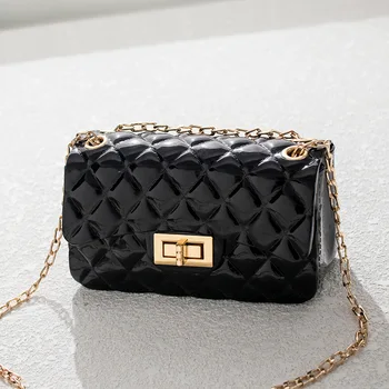 

SHYAA 2020 Korean Version of The Fresh Jelly Crossbody Bag Chain Lock Mobile Messenger Bag Fashion Diamond Shoulder Handbag