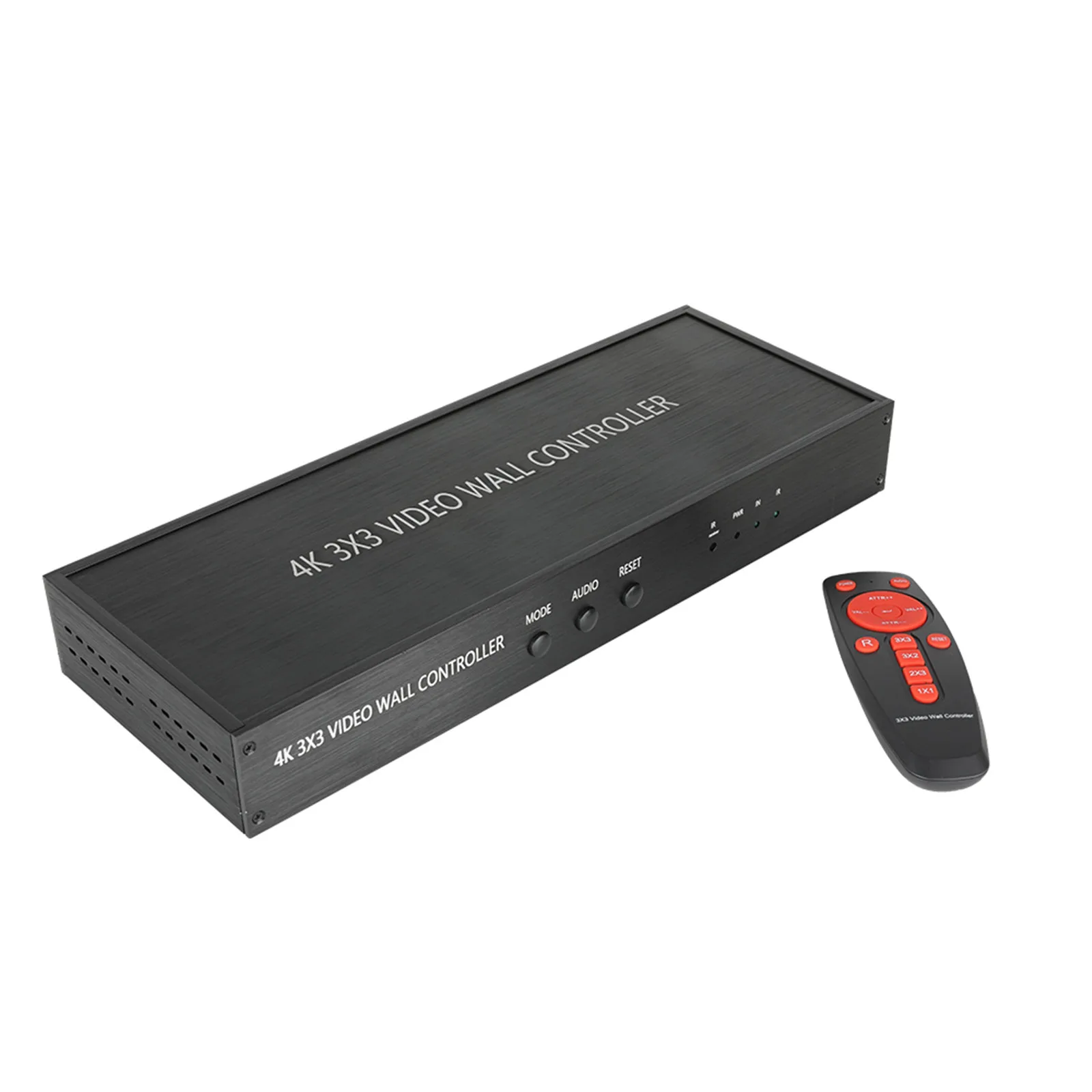 US $200.99 4K 1 In 9 Out 3X3 Externa Screen Stitching Processor Splicer 8 Monitor L Audio Extender Black Display Video Wall Controller