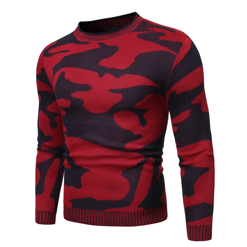 Loldeal Men Long Sleeve Sweater Fashion Camouflage Round Neck Slim Pullover Casual Loldeal Men Long Sleeve Sweater Fashion Camouflage Round Neck Slim Pullover Casual