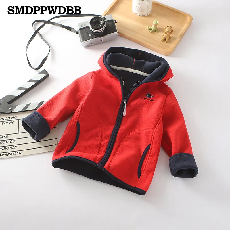 SMDPPWDBB/сезон весна-осень-зима; детская милая куртка из мягкого флиса для мальчиков; пальто; Верхняя одежда; кардиган; одежда; свитер - Цвет: Red