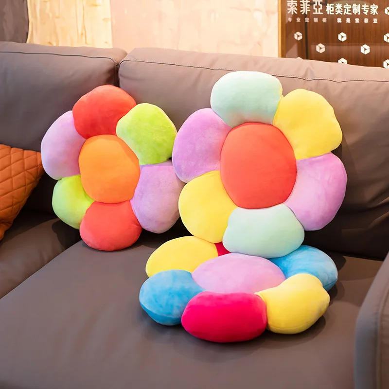 

New 45CM Colorful flowers Pillow Soft Flower Stuffed Doll Colorful Plush Toy Sofa Cushion Gift Home Decoration