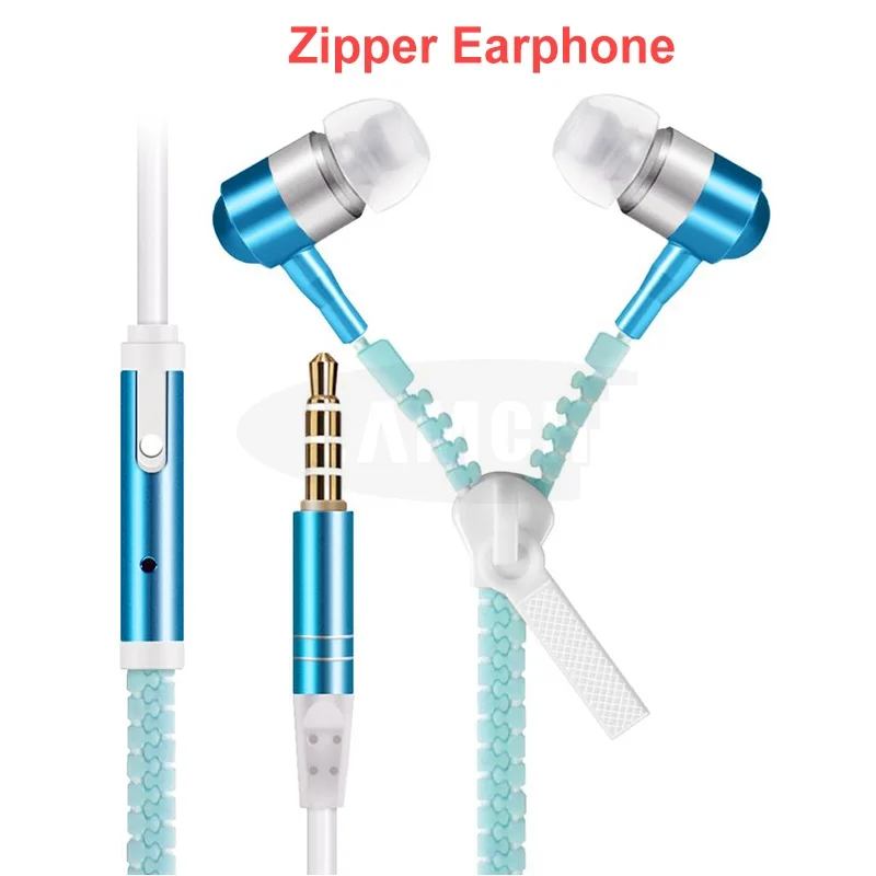 Auriculares luminosos con cremallera de Metal, 5 colores, para iPhone, Xiaomi, Huawei