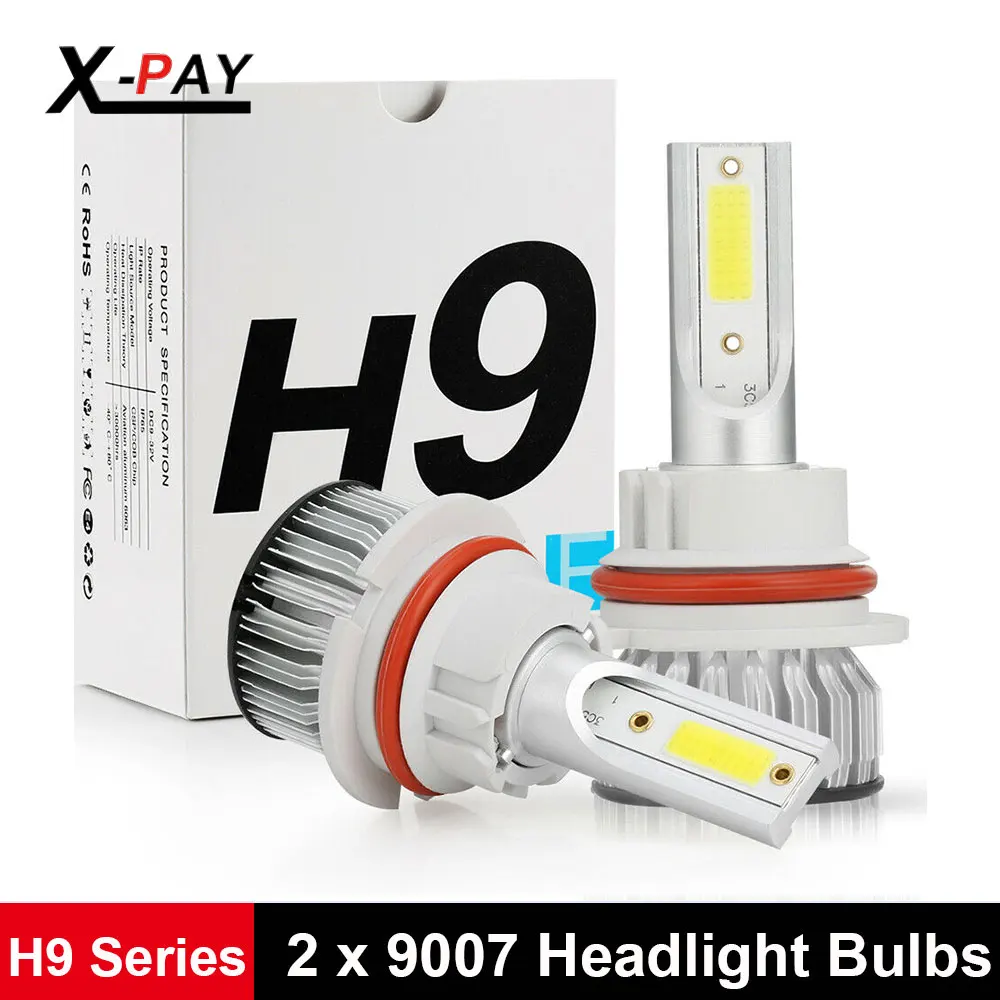 

H9 -Series 2PCS Car-Bulb 9007 HB5 Dual Hi/Lo Beam 12W 1920LM LED Headlight Conversion Kit Bulbs 6000K
