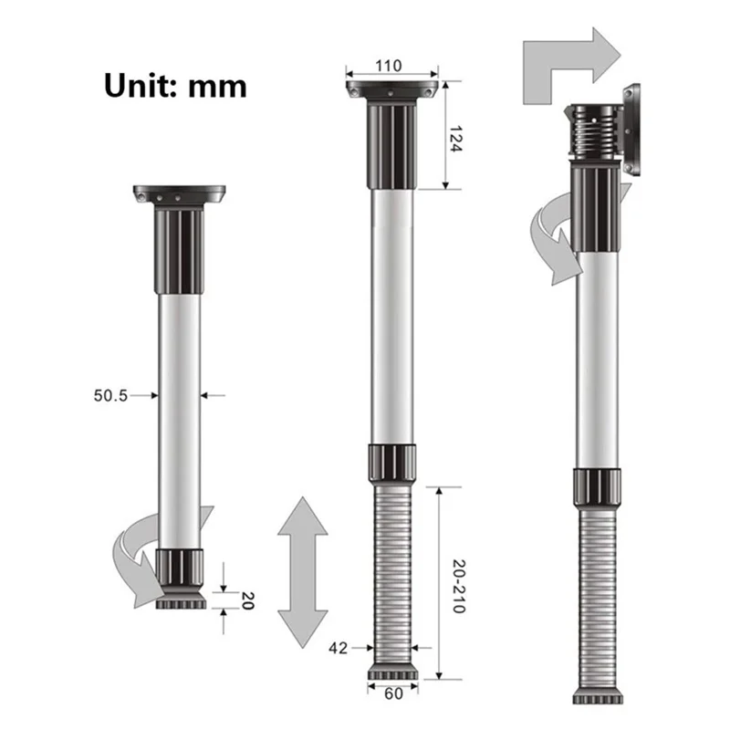 JayCreer Boat Marine RV Telescopic Feet Aluminum Foldable Lifting Folding Table Legs, For Table Desk Bench Bar