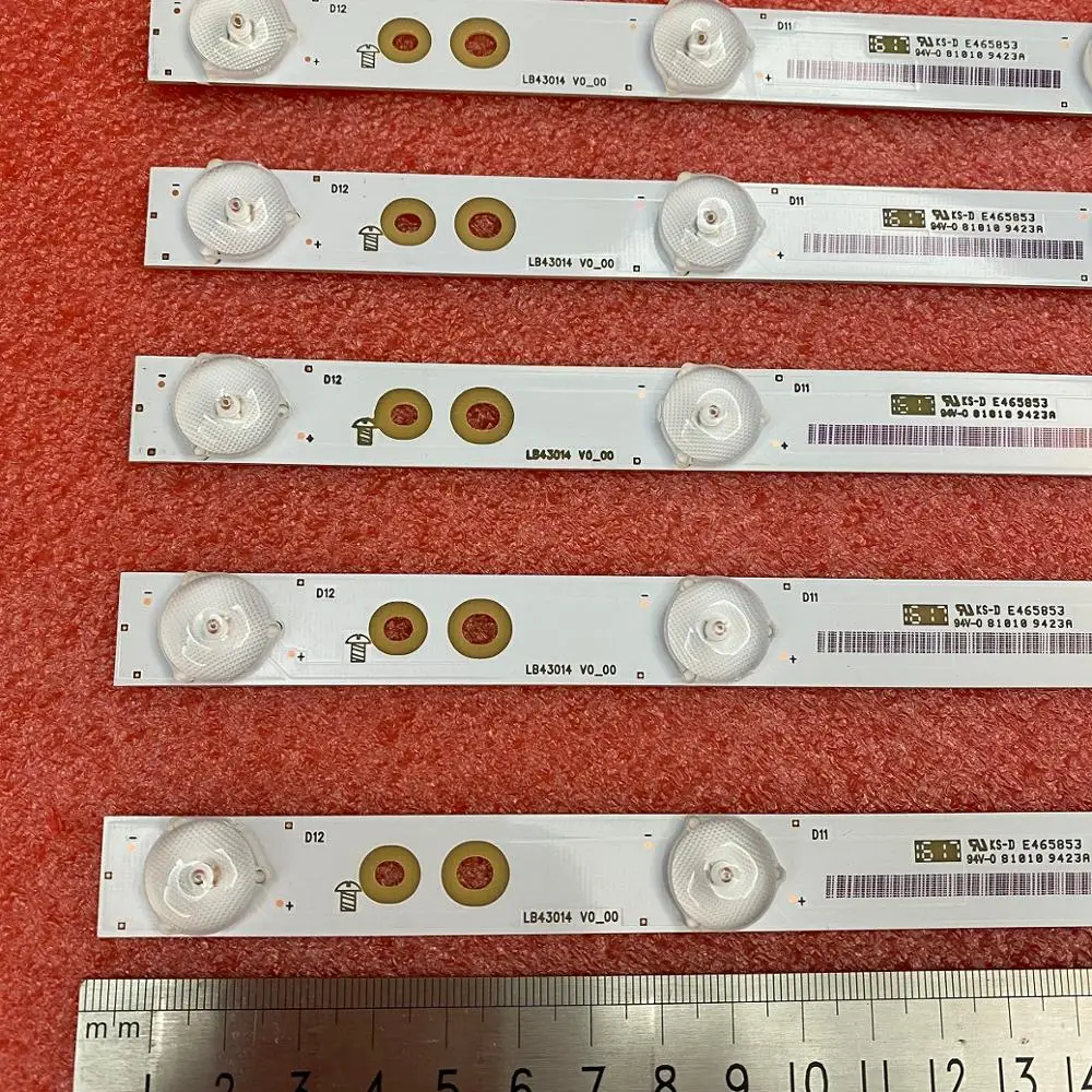 Led para 43pus6201 Tira Retroiluminação 43pus6401 43pus6551 43pus6501 43pus6101 Lb43014 Gj-2k16-430-d512-v4 5pcs 43puh6101 43put6101 - Image 3