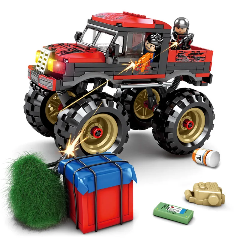 Billige SY1326 282 stücke SWAT PUBG Stadt Armee Waffen WW2 Soldat Monster Truck Modell Bausteine Ziegel Kinder Spielzeug Legoings Militär
