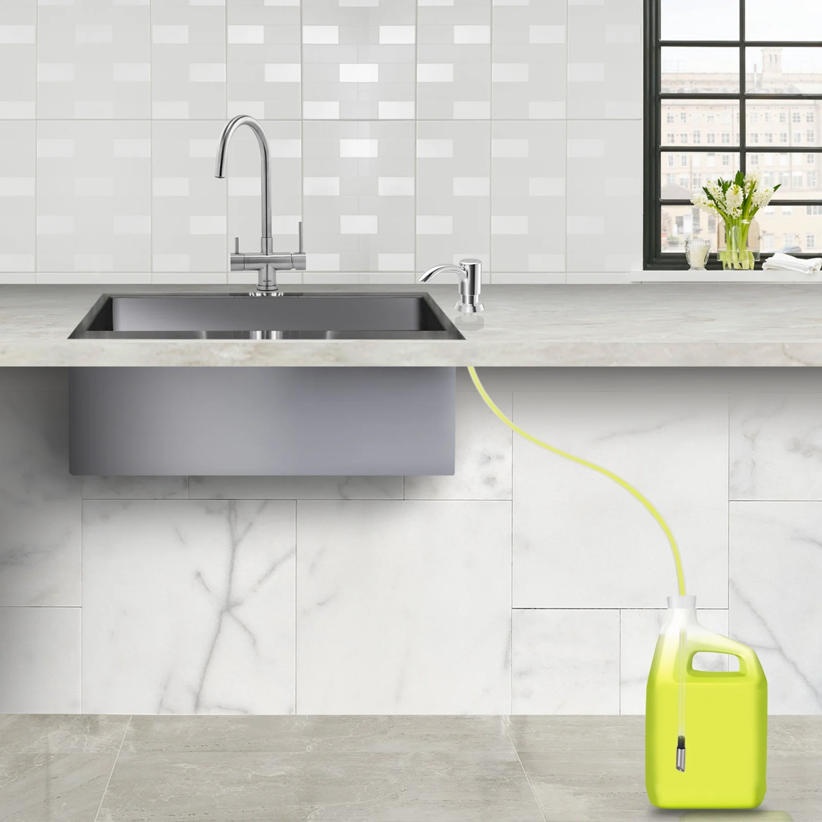 Samodra Liquid Soap dispenser with 100cm Tube Build In 5colors For Kitchen Detergent Dispenser Soap kitchen accessories soap dispenser soap pump soap dispenser head