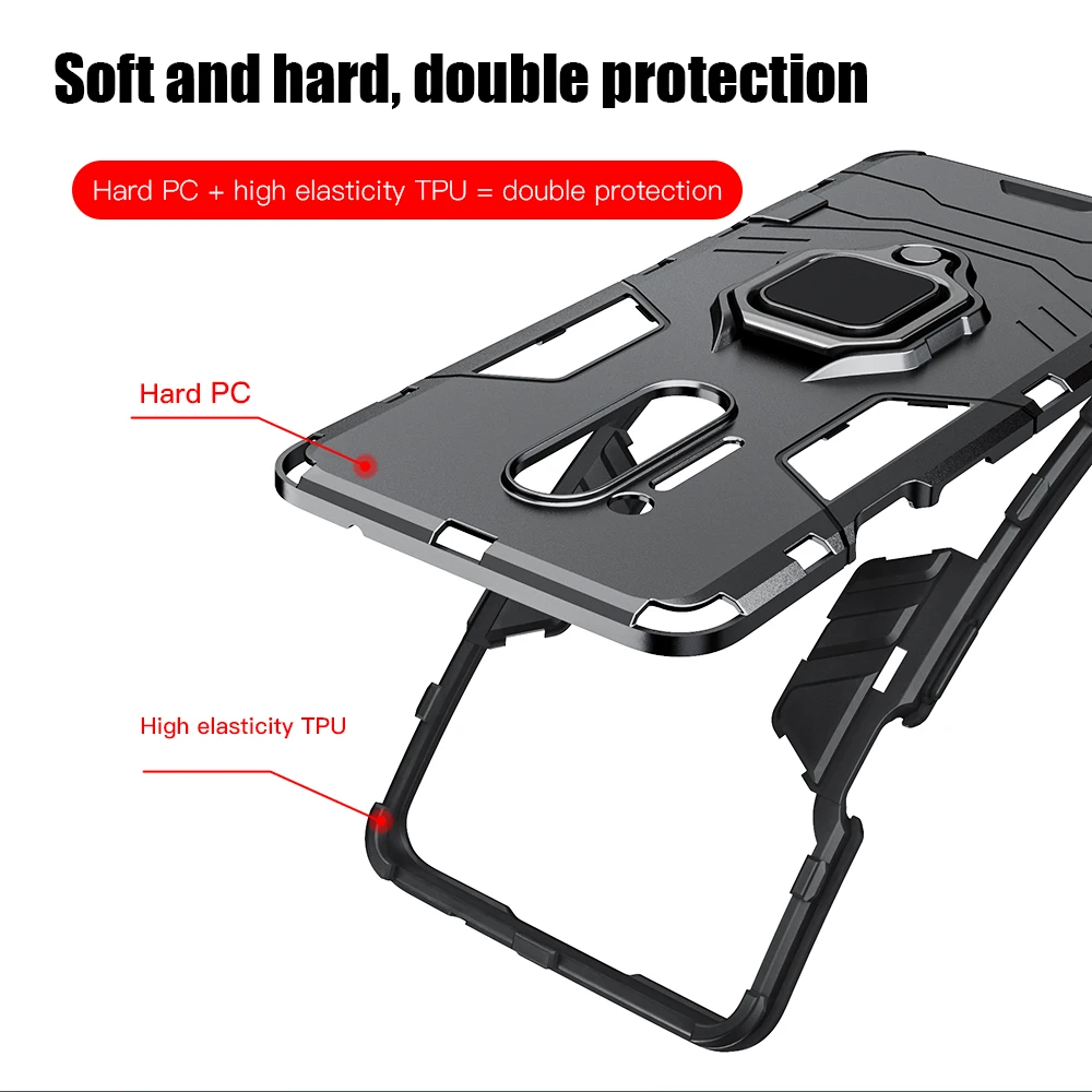 KEYSION Shockproof Armor Case For Oneplus Pro Stand Car Ring