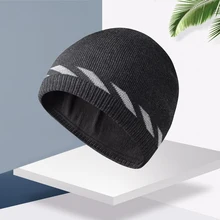 Женская Мужская осенне-зимняя повседневная стрейчевая шапочка Светоотражающая мягкая теплая вязаная шапка Геометрическая эластичная уличная спортивная унисекс Ночная