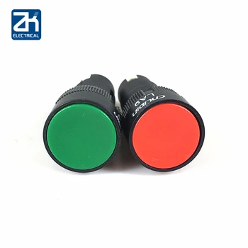 

10Pcs Small micro round button switch self-reset power supply machine tool quick key button switch LA9 green red 16mm