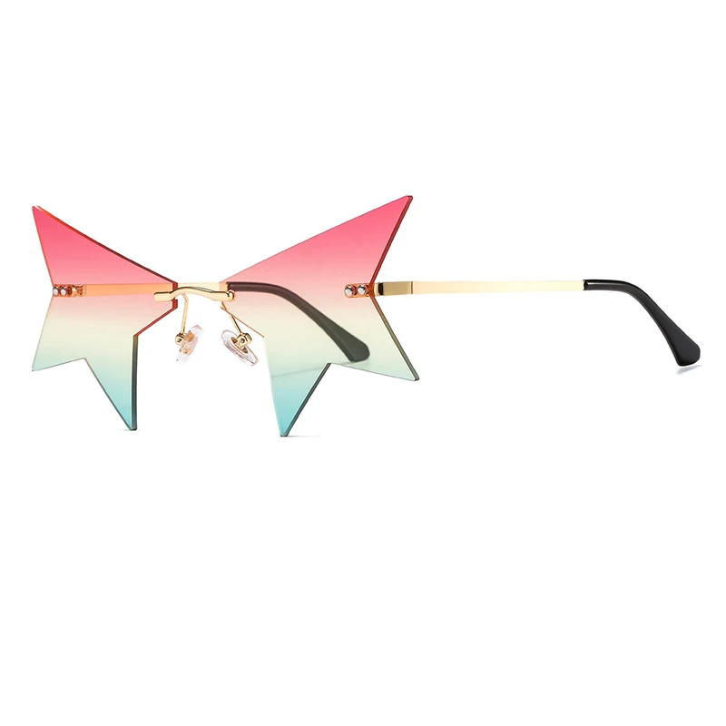 

New Unique Rimless Star Sunglasses Fashion 2020 Luxury Brand Designer Gradient Ocean Sunglasses Women Men Shades UV400