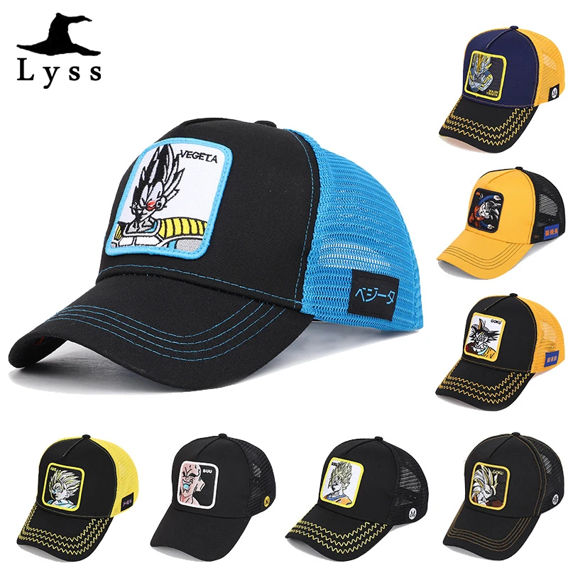 

Unisex Anime DragonBalls Mesh Baseball Caps Male Female Gorra Snapback Caps Fashion Embroidery Couples Hip Hop Hat Bone