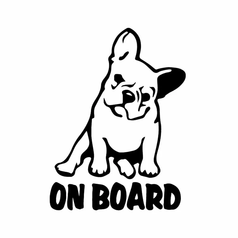 

Car Sticker PVC Sticker on Dog Board French Bulldog Cartoon 14.6cm*10.9cm
