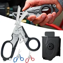Raptor – ciseaux de réponse d'urgence multifonctions 6 en 1, avec coupe sangle et brise verre, marteau de sécurité pour sangle noire 