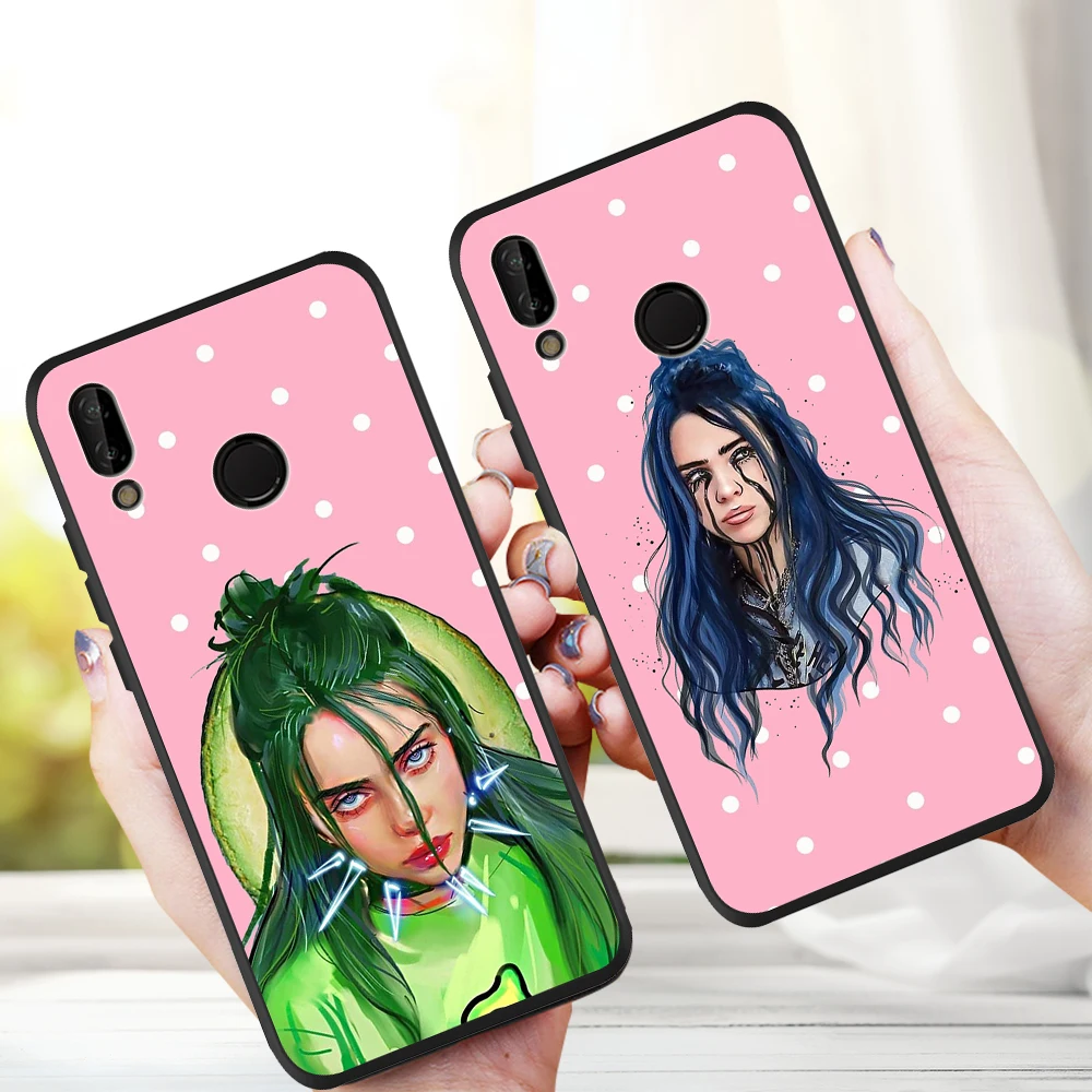 

For Huawei P8 P10 P20 P30 Mate 10 20 Honor 8 8X 9X 8C 9 V20 30 10 Lite Plus Pro phone Case Cover soft tpu Billie Eilish GIRLS