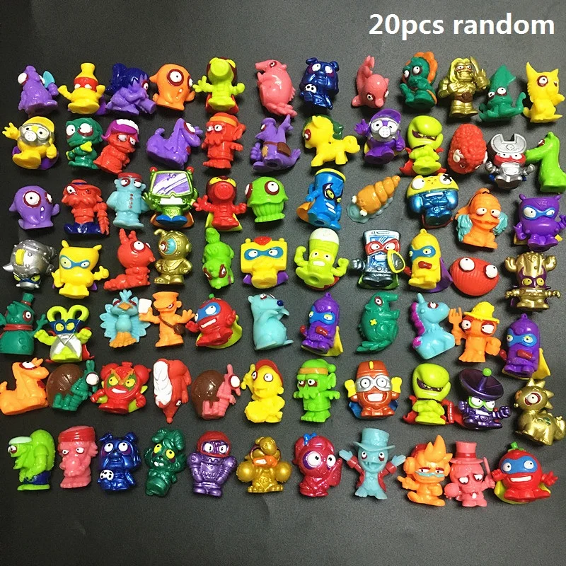 10-200 шт., супергерои Zomlings, аниме куклы, играющие в животных, мусор, кукла 3 см, резиновая модель, фигурки, игрушки для детей, подарок для мальчиков - Цвет: 20pcs random