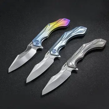 

KUBEY KU220 3.9” M390 Hand Polished Folding Pocket Knife for Outdoor EDC