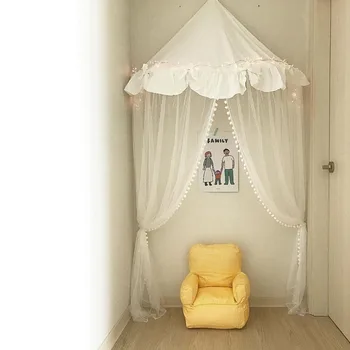 

Bedcover Mosquito Bed Net for Babies Kid Baby Bed Canopy Round Curtain Bedding Room Dream Decor Hanging Cotton Tent Cover HM0023