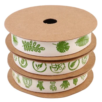 

3 Rolls of Printing Cotton Tape DIY Cactus Tortoiseshell Leaf Flowers Printing Cotton Tape for Home Store (Cactus, Tortoiseshell