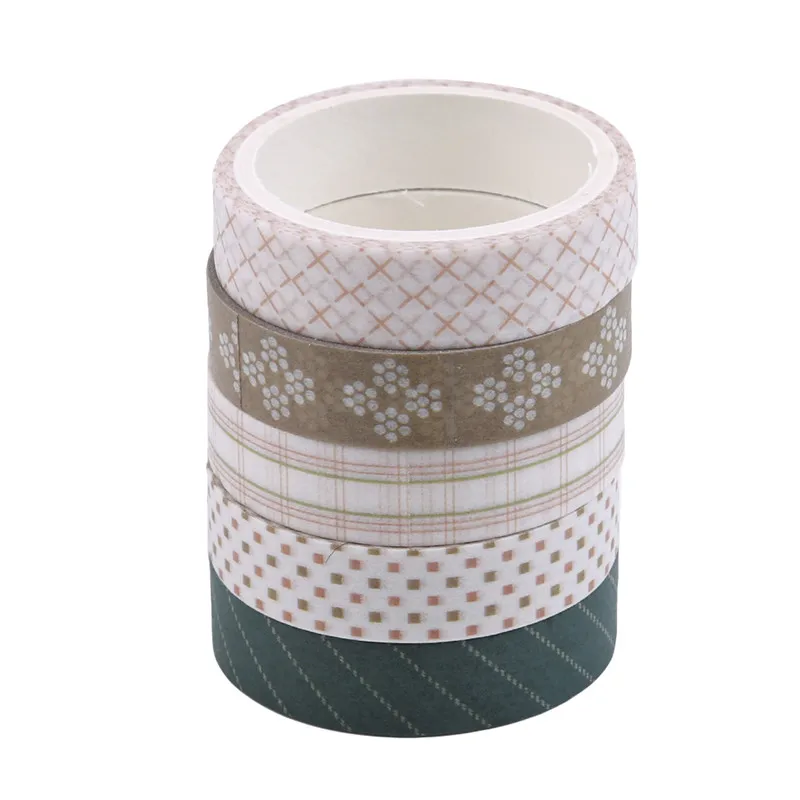 Matsuba Популярный полезный Клетчатый полосы лента Washi для художественного оформления ногтей, ручная работа для Скрапбукинг изоляционная лента клейкая разрываемая однотонные Цвет Графический лента - Цвет: Matsuba