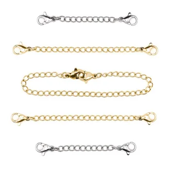 

5 Pcs Jewelry Lobster Clasps Extender Chain Set Stainless Steel Tail Chain Jewelry Findings 5/7.5/10/13 cm
