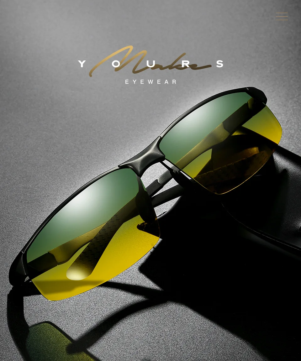 Occhiali da sole di design di marca Occhiali da sole polarizzati quadrati in alluminio e magnesio Tonalità di guida diurne e notturne antiriflesso_voghion.com