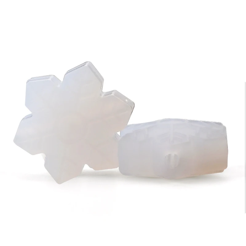 crystal Силиконовые бусины в виде снежинок, 5 шт./лот, BPA бесплатно, Детские бусины для прорезывания зубов, для самостоятельного изготовления ювелирных изделий, Детские Жевательные прорезывания зубов, подарок - Цвет: crystal