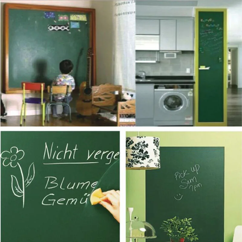45x100cm Waterproof Removable Green Sticker PVC Green Material Writing Drawing Stationery Erasable Paste Board Sticker 1pc