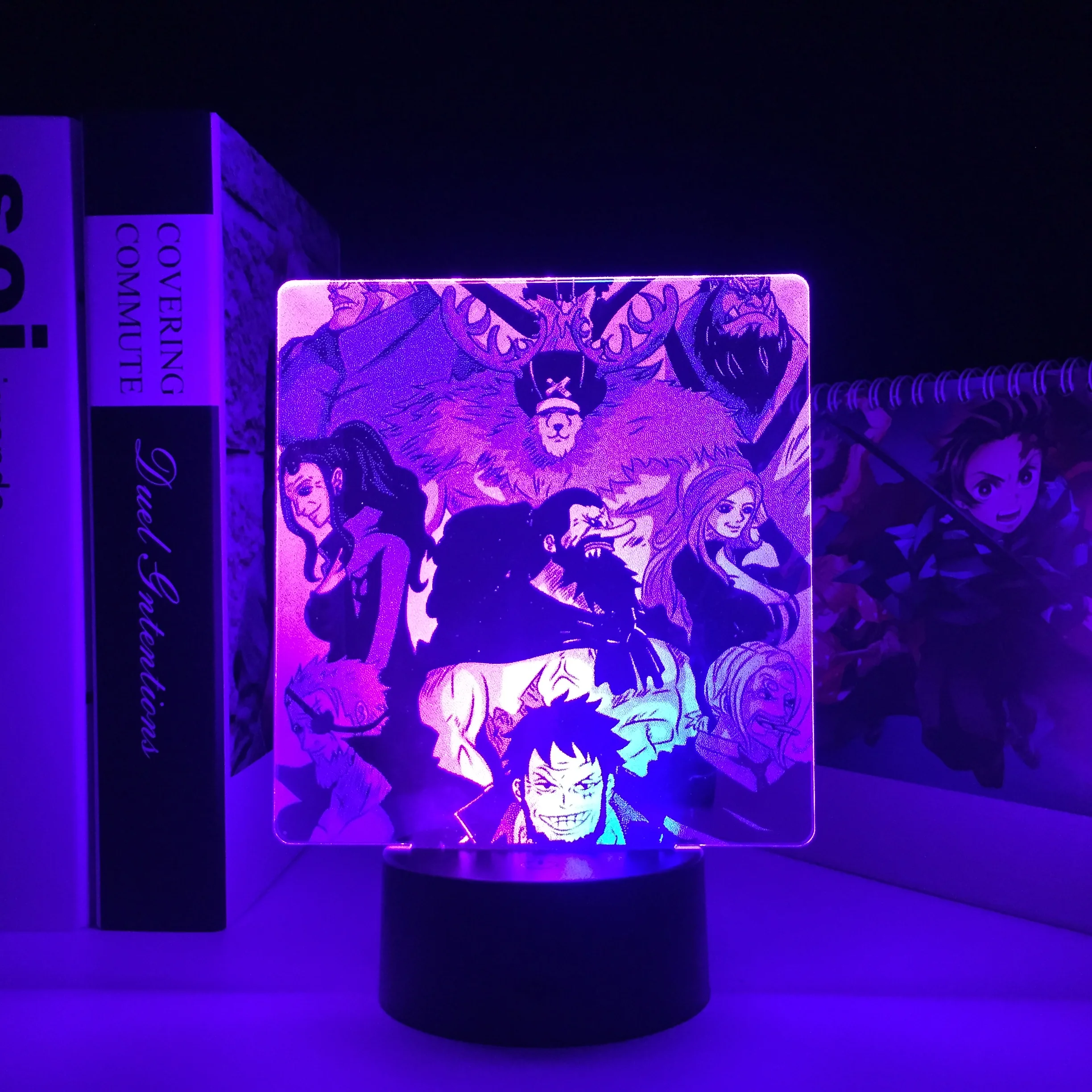 

Two Tone LED Lamp Anime Elder Pirates Figure for Bedroom Decor Birthday Gift Manga Figure Colorful Two Tone Acrylic Table Light