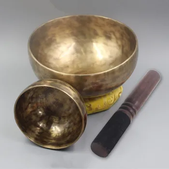 

Professional Ode Buddhist Sound Bowl Nepal Handmade Brass Singing Bowl Yoga SPA Sound Therapy To The Bowl Bronze Chime Decor