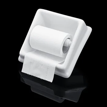 

Creative Toilet Paper Holder Ceramics Embedded style Bathroom Paper stand Roll Holder Toilet Paper Box Wall Mount