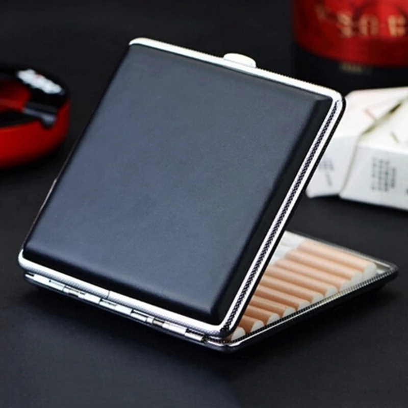 Leather Cigarette Case Hold Men's Gift Cigarette Box Business Men Cigar Case Gadget For Smoker Smoke Tools4