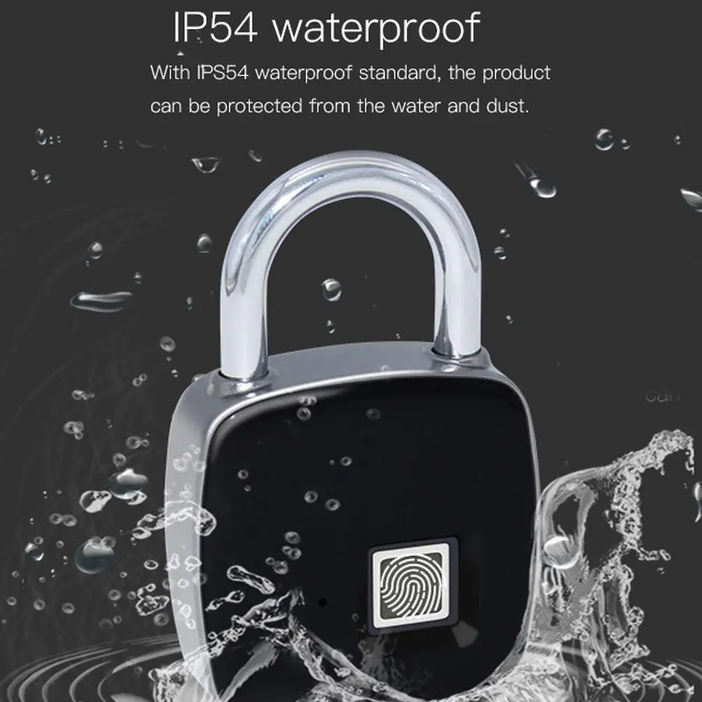 

Portable P3 Plus Smart Keyless Fingerprint Lock IP54 Waterproof Durable Electronic Anti-theft Door Padlock