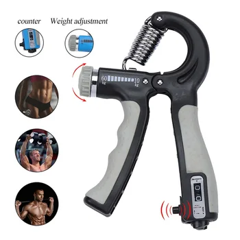 

Repinklax R-Shape Adjustable Countable Hand Grip Strength Exercise Gripper Counter Durable Hand Strength Exercise Fitness Tool