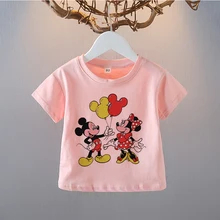 

Disney Children Clothing Cartoon Mickey Minnie Printing Cute 2 To 7 Years Shirt For Kids Fashion Summer Boy Girl T Shirt O-neck