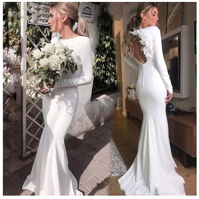 Mermaid-LORIE-Wedding-Dress-2019-3D-Flowers-Sexy-Long-Sleeves-Bridal-Dress-Open-Back-Beach-Wedding