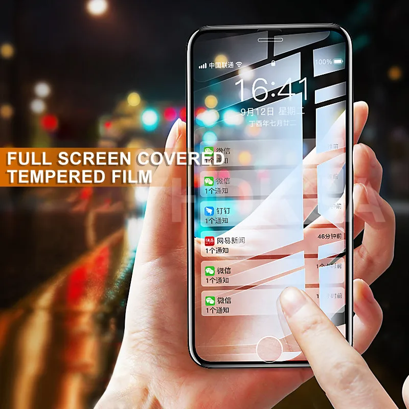 100D изогнутое полное покрытие из закаленного стекла для iPhone 8 7 6 6s Plus Защита экрана для iPhone X XR XS 11 Pro Max защитная пленка