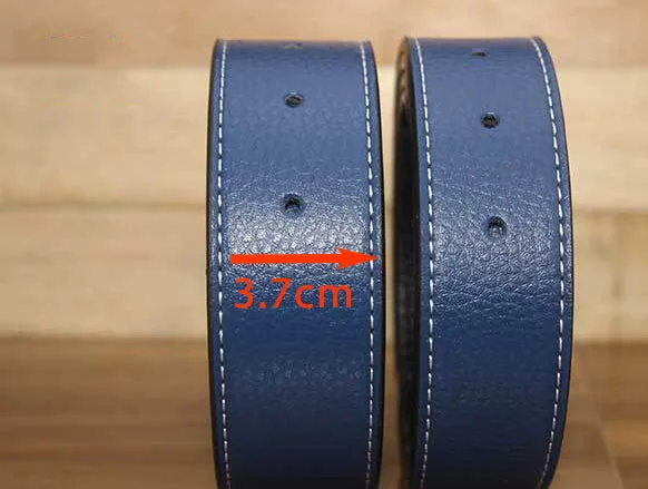 3.7Bule Deepeel, 1 шт., 3,3-3,7 см* 105 см-125 см, мужской кожаный ремень без пряжки, мужское украшение, Простой повседневный ремень для брюк YK636 - Цвет: 3.7Bule