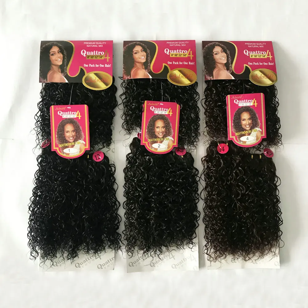 Adorable Quattro Bebe Curl 4pcs Ombre Color Hair Weavon,Two Tone Colour Heat Resistant Kinky Curly Full Packat Hair Weaving