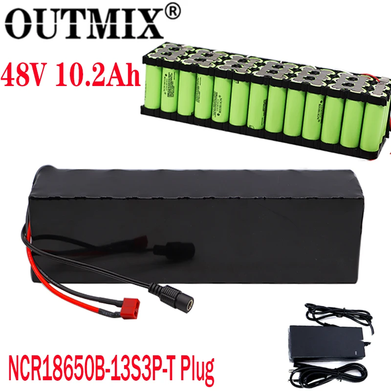 48v литий-ионный аккумулятор 10.2Ah 1000w 13S3P комплект батарей для электровелосипеда 54 6