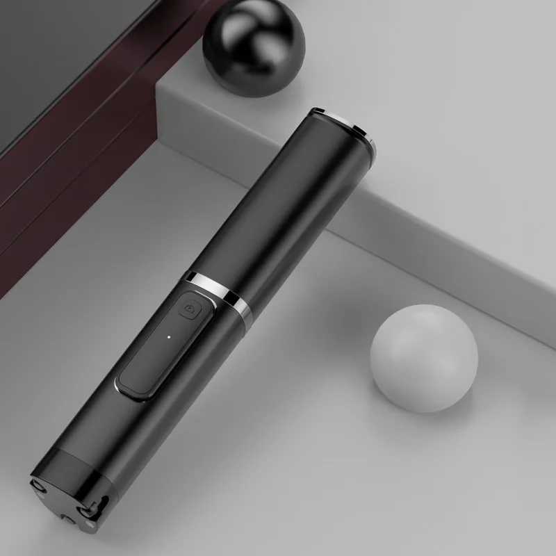 Портативный Встроенный штатив селфи-палка скрытый телефон кронштейн Bluetooth кнопка телефон Автоспуск держатель рычага для Xiaomi huawei - Цвет: black