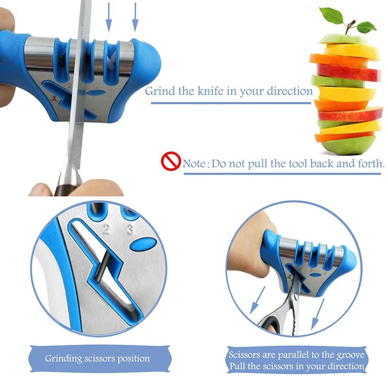 Sharpener,Professional 4 in 1 Manual Knives Scissor Sharpeners,Chef's Choice Kitchen Sharpening with Ceramic,Tungsten Steel,Diam