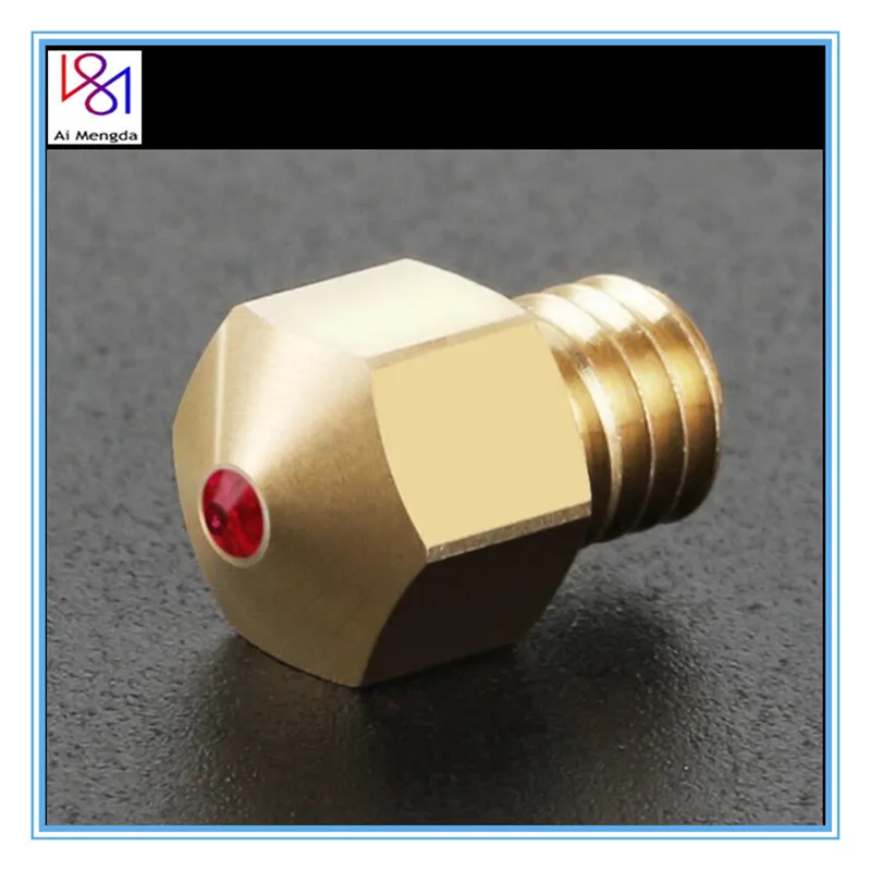 Boquilla de rubí para impresora 3D, 0,4mm, 1,75mm, MK8, boquilla de impresión 3D de piedras preciosas para PETG, ABS, PET PEEK, filamento de nailon, 1 ud.