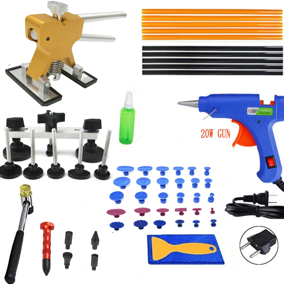 

Auto Body Paintless Dent Removal Tools Kit Dent Lifter Bridge Puller Set For Car Hail Damage And Door Dings Repair