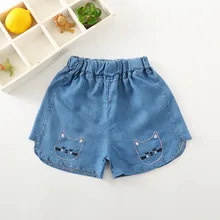 Производители работают-19 лет новые летние Стиль девочки Джинсовые шорты Детская ткань из натурального хлопка Джинсовые шорты 1168