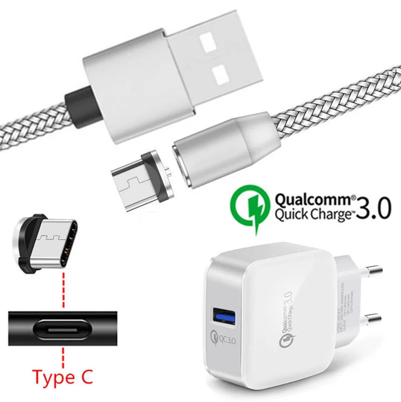 

Magnetic Type C Magnet Charge Cable For Samsung Note 10 8 S10 A60 A5 A7 2017 LG Stylo 5 4 Sony Xperia 10 QC 3.0 USB Fast Charger